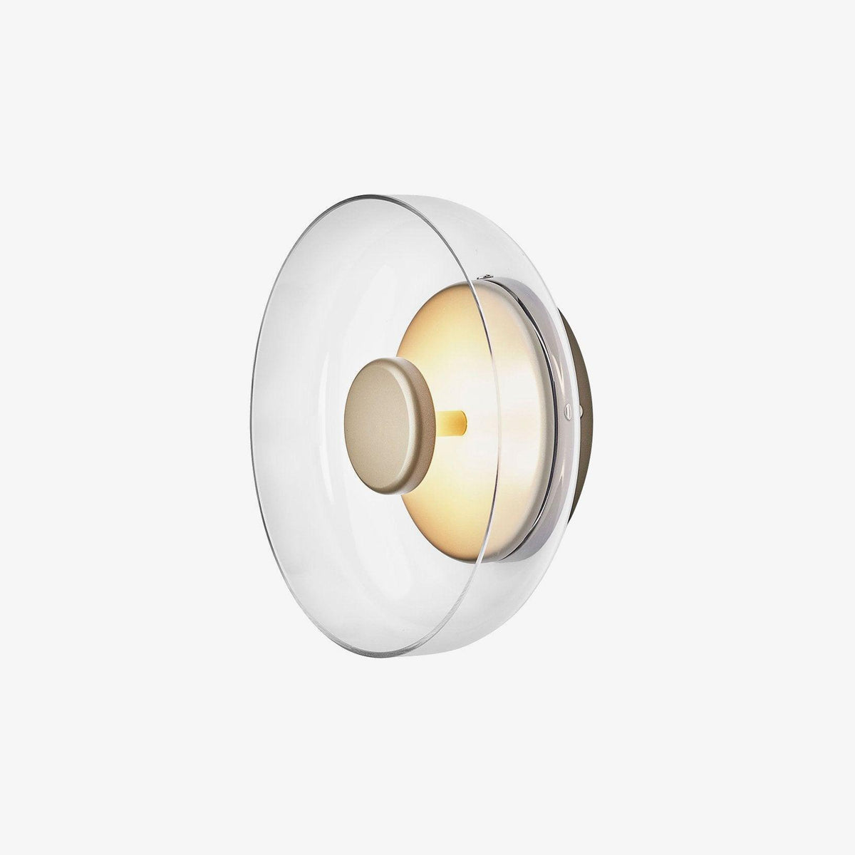 Aether messing wandlamp met glazen kap