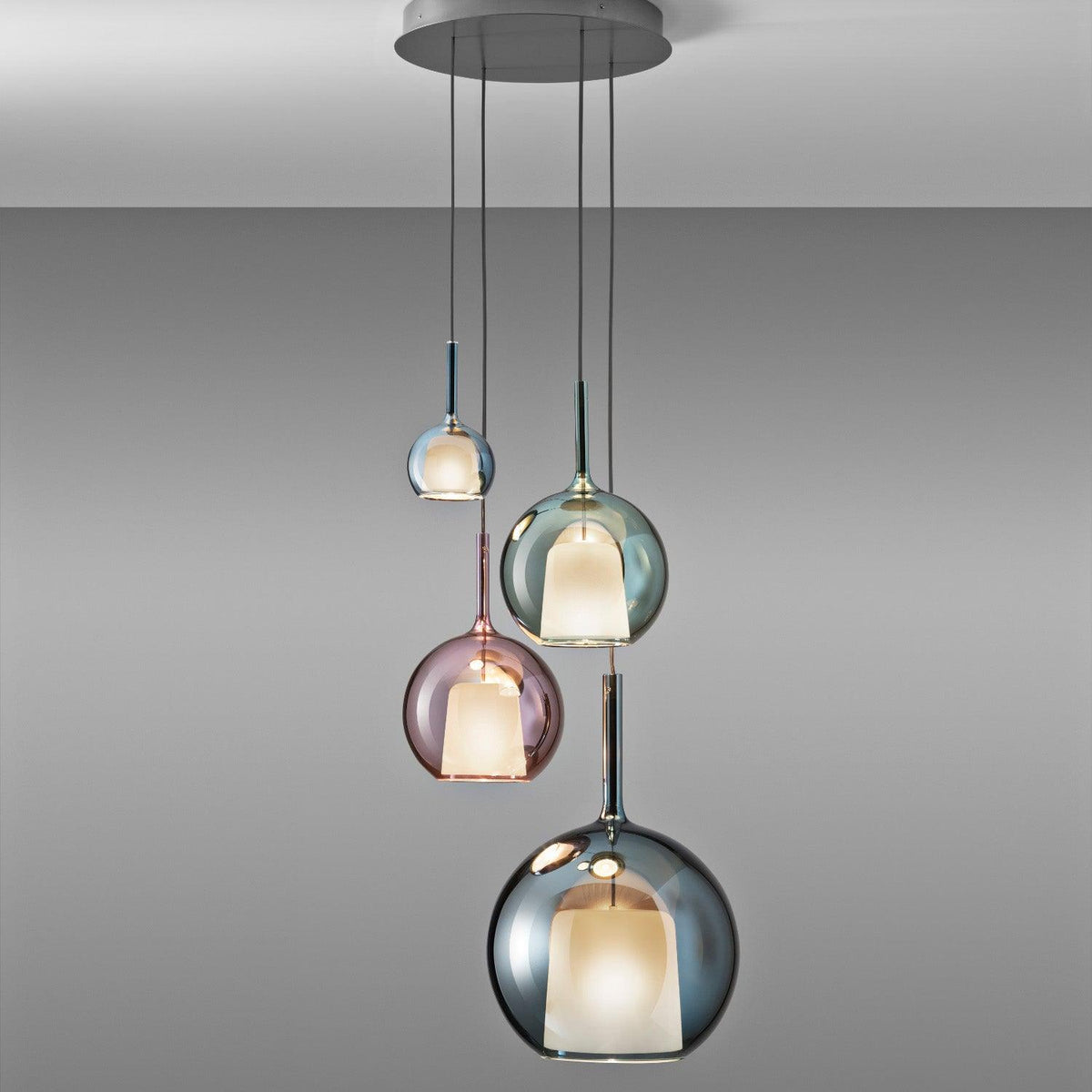 Lioranira hanglamp rookglas rond