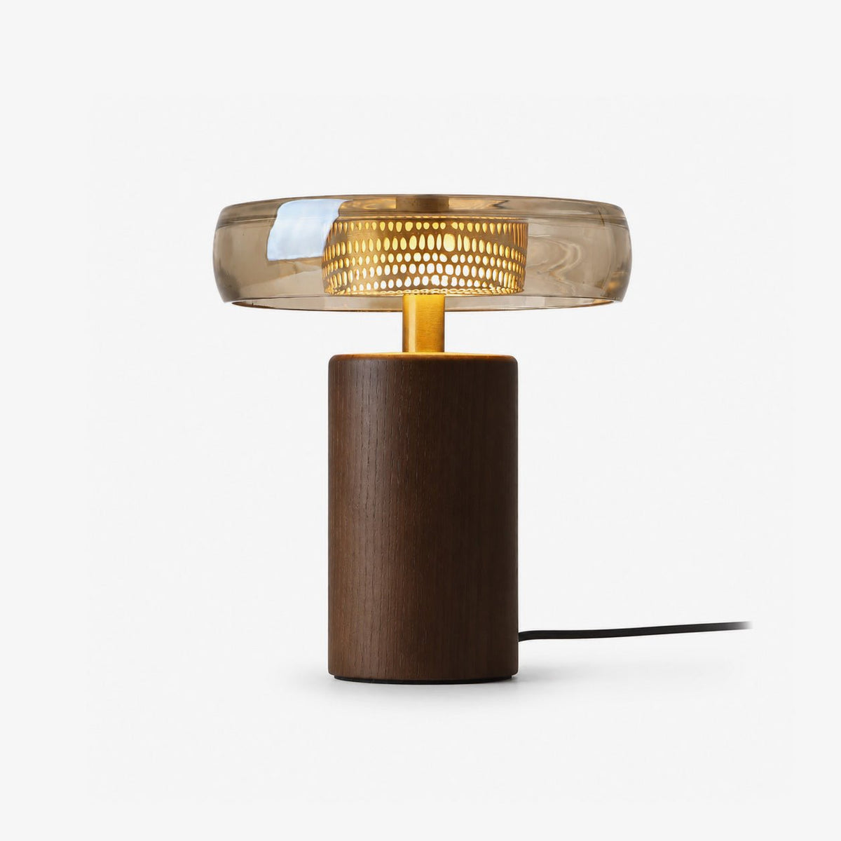 Renelia Disc tafellamp Walnootkleur