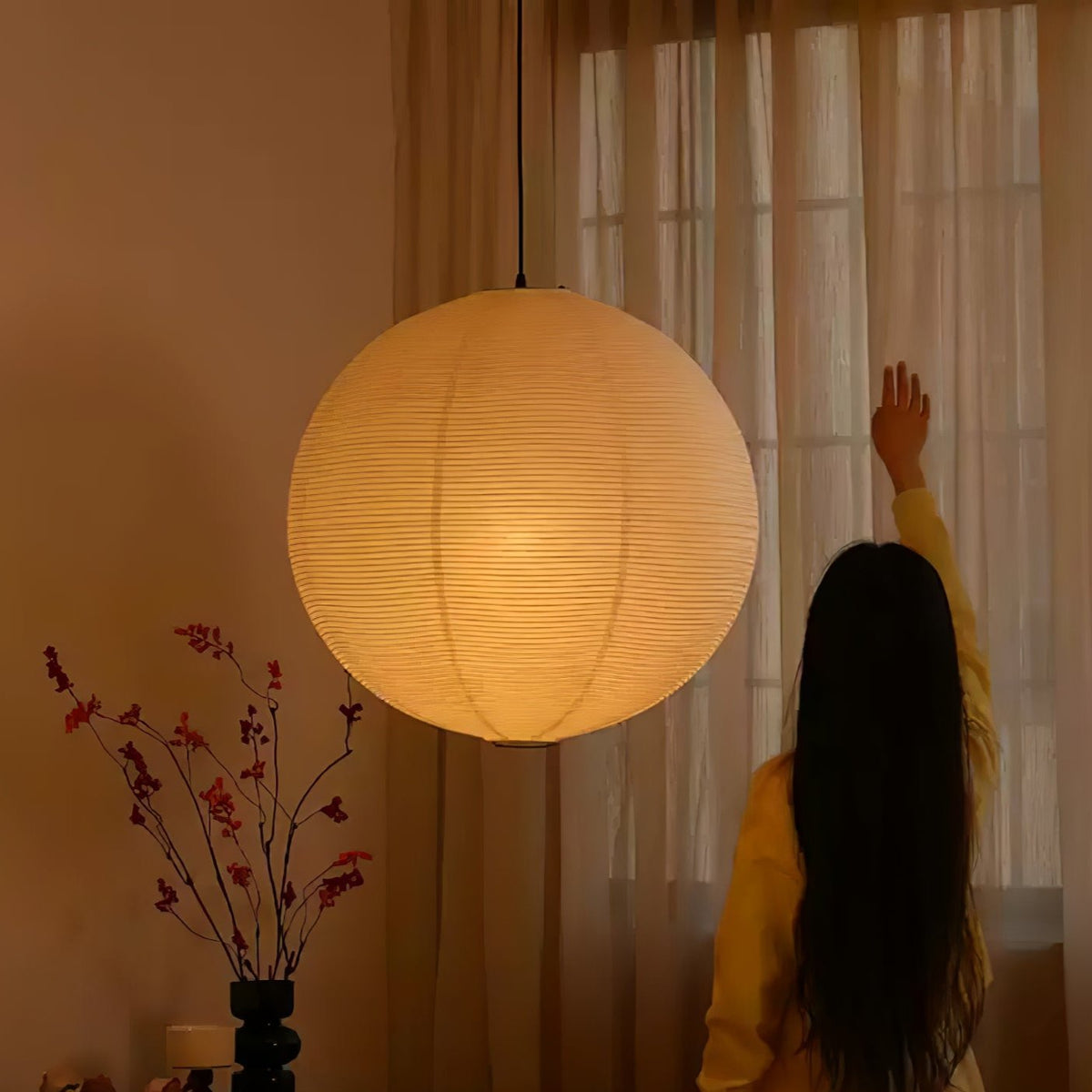 Noveno hanglamp met Washi-papier rond