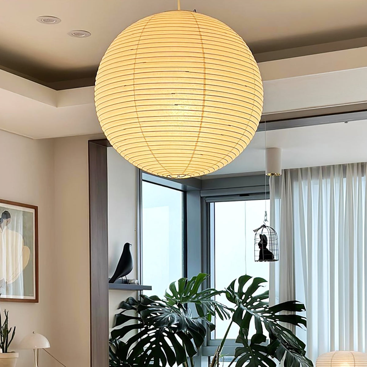 Noveno hanglamp met Washi-papier rond