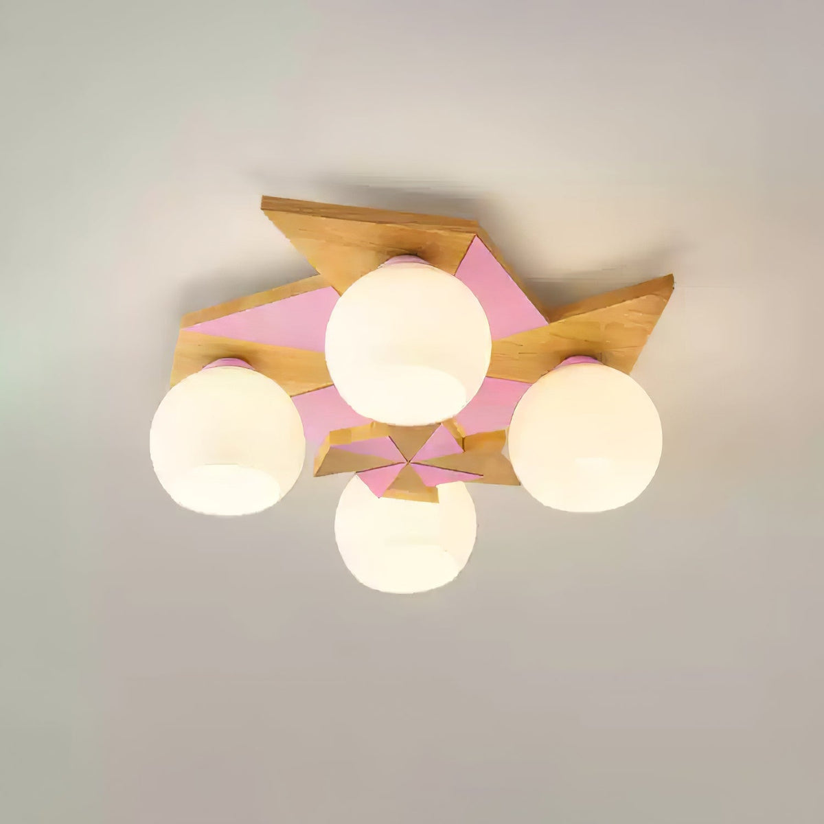 Ewooda plafondlamp met houten behuizing