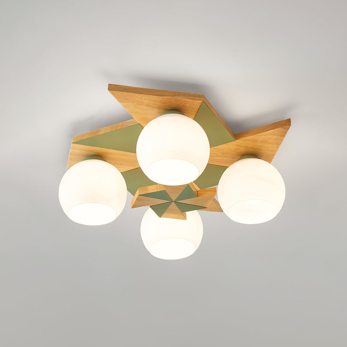 Ewooda plafondlamp met houten behuizing