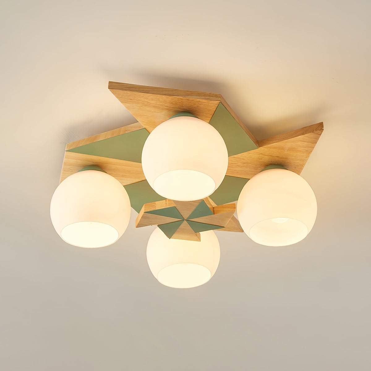 Ewooda plafondlamp met houten behuizing